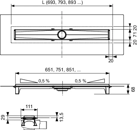 TECE Duschrinne „TECEdrainline Evo“ Modell 3006000010 0130 in Weiß (matt) TECE Duschrinne „TECEdrainline Evo“ Modell 3006000010 0130 in Weiß (matt)