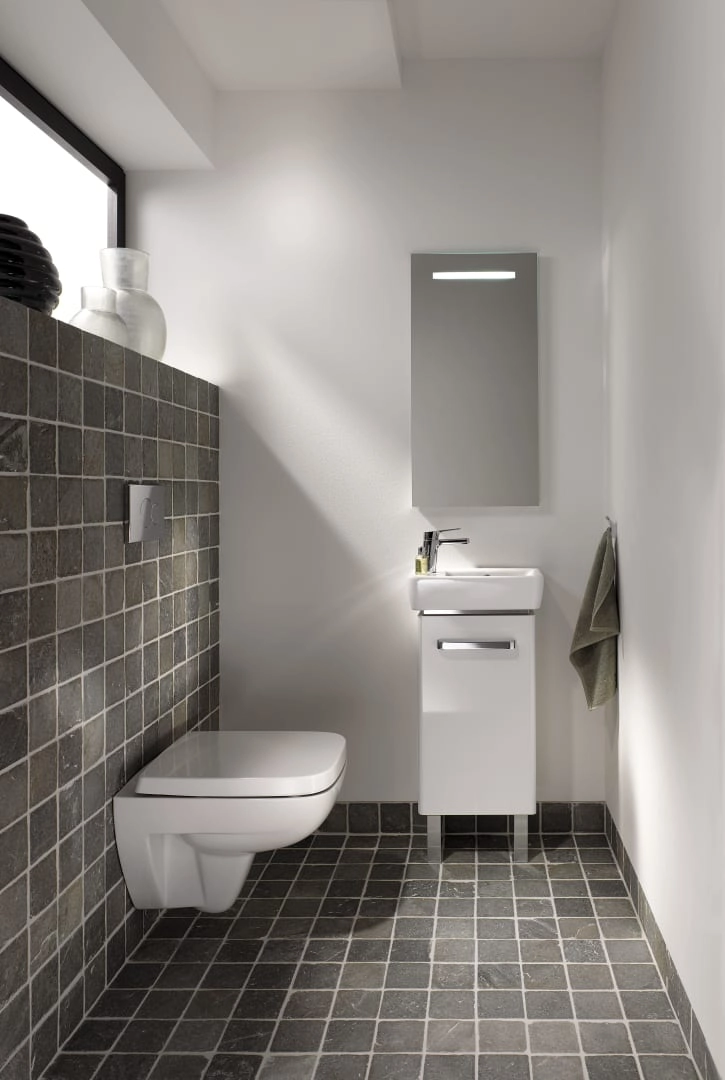 Wandwaschtisch mit Ablagefläche „Renova Compact“, rechteckig, mit Überlauf, Hahnlochposition links 40 × 25 cm Wandwaschtisch mit Ablagefläche „Renova Compact“, rechteckig, mit Überlauf, Hahnlochposition links 40 × 25 cm