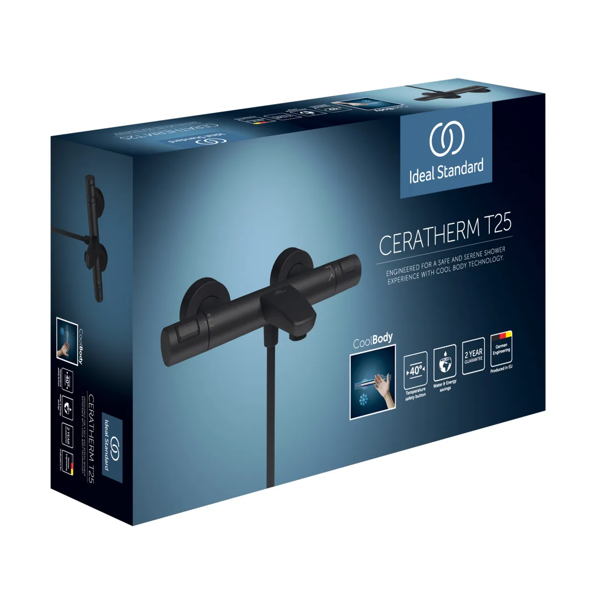 Badethermostat Aufputz Ceratherm T25 Silk Black