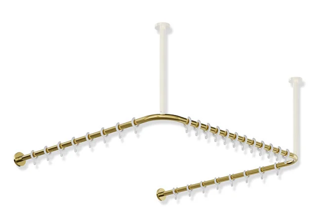 HEWI Vorhangstange System 900, Edelstahl PVD Gold glänzend, Achsmaß 987 x 975 x 987 mm, 28 Ringe aus POM, kürzbar HEWI Vorhangstange System 900, Edelstahl PVD Gold glänzend, Achsmaß 987 x 975 x 987 mm, 28 Ringe aus POM, kürzbar