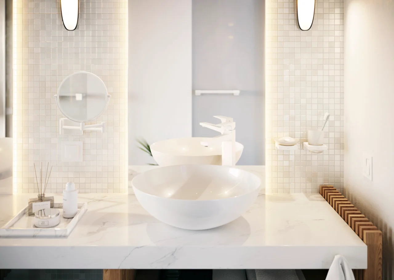 Hansgrohe AddStoris Q Duschtürgriff mattweiß, Länge 398 mm, verdeckte Befestigung