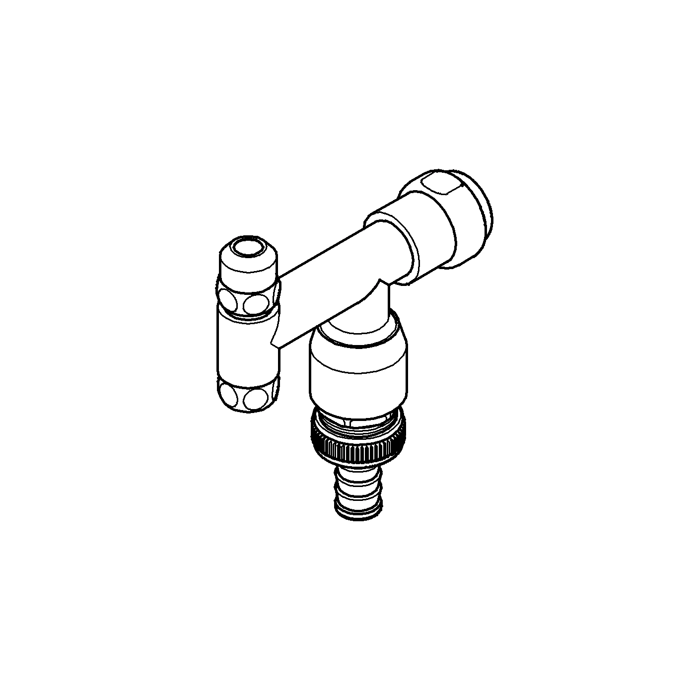 Original WAS Ventil Eckfix 41033, DN 10, Montage auf Eckventil, Achsmaß 60 mm, mit Sicherungseinrichtung Typ HD, Fettkammer-Oberteil 3/8'' für den absperrbaren Schlauchanschluss, eigensicher, chrom