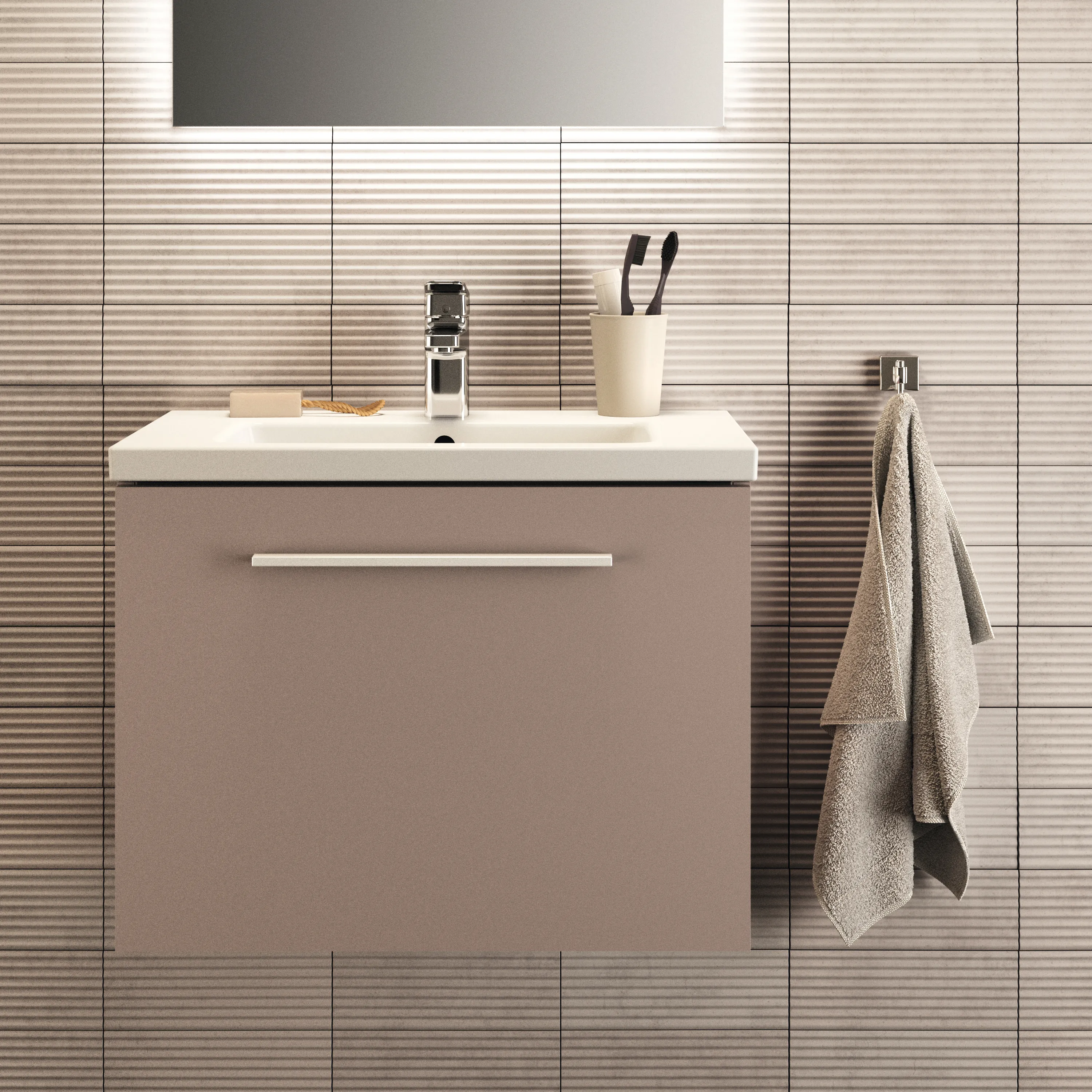 Ideal Standard Waschtischunterschrank „i.lifeS“ 60 × 44 × 37,5 cm Greige matt Ideal Standard Waschtischunterschrank „i.lifeS“ 60 × 44 × 37,5 cm Greige matt