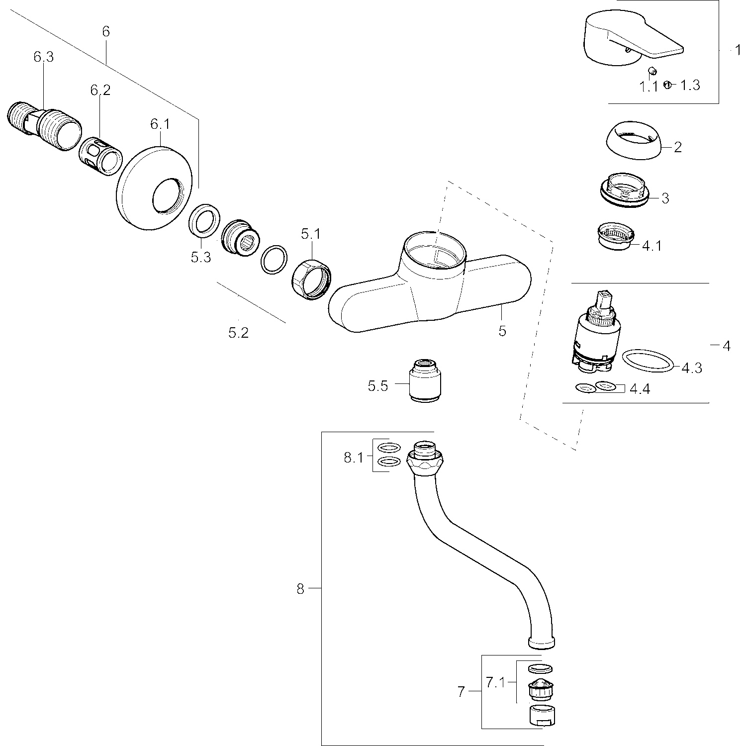 Hansa Einhand-Küchenarmatur „Twist“ Ausladung 232 mm in chrom Hansa Einhand-Küchenarmatur „Twist“ Ausladung 232 mm in chrom