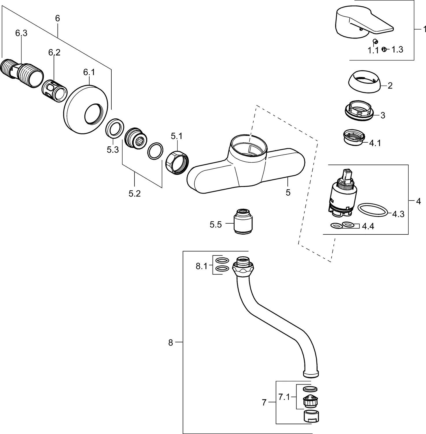 HansaTWIST Einhebelmischer Küchenarmatur HansaTWIST 0969 Chrom, Ausladung 232 mm DN15