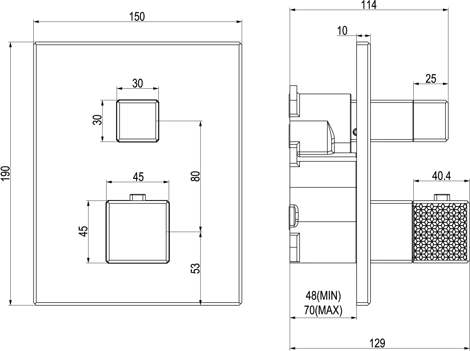Einhand-Unterputz-Armatur „Mettlach“ 12,9 cm in Chrom Einhand-Unterputz-Armatur „Mettlach“ 12,9 cm in Chrom