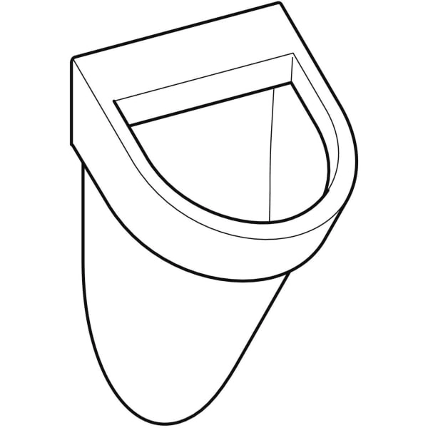 Urinal „Flow“, Zulauf von oben, Befestigung verdeckt, ohne Zielobjekt 36 × 56,5 × 33 cm 