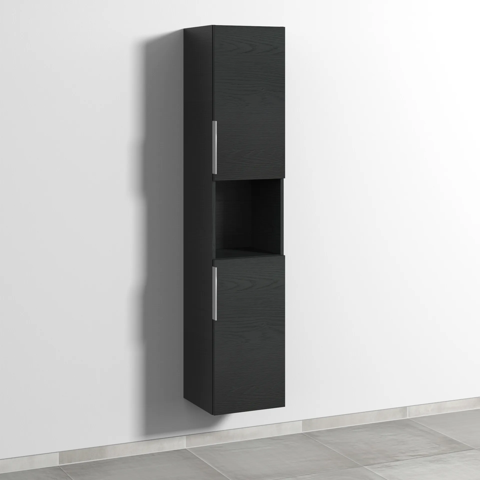 Sanipa Hochschrank „3way“ 350 × 1700 × 345 mm Anschlag rechts, in Black Oak, Anschlag rechts