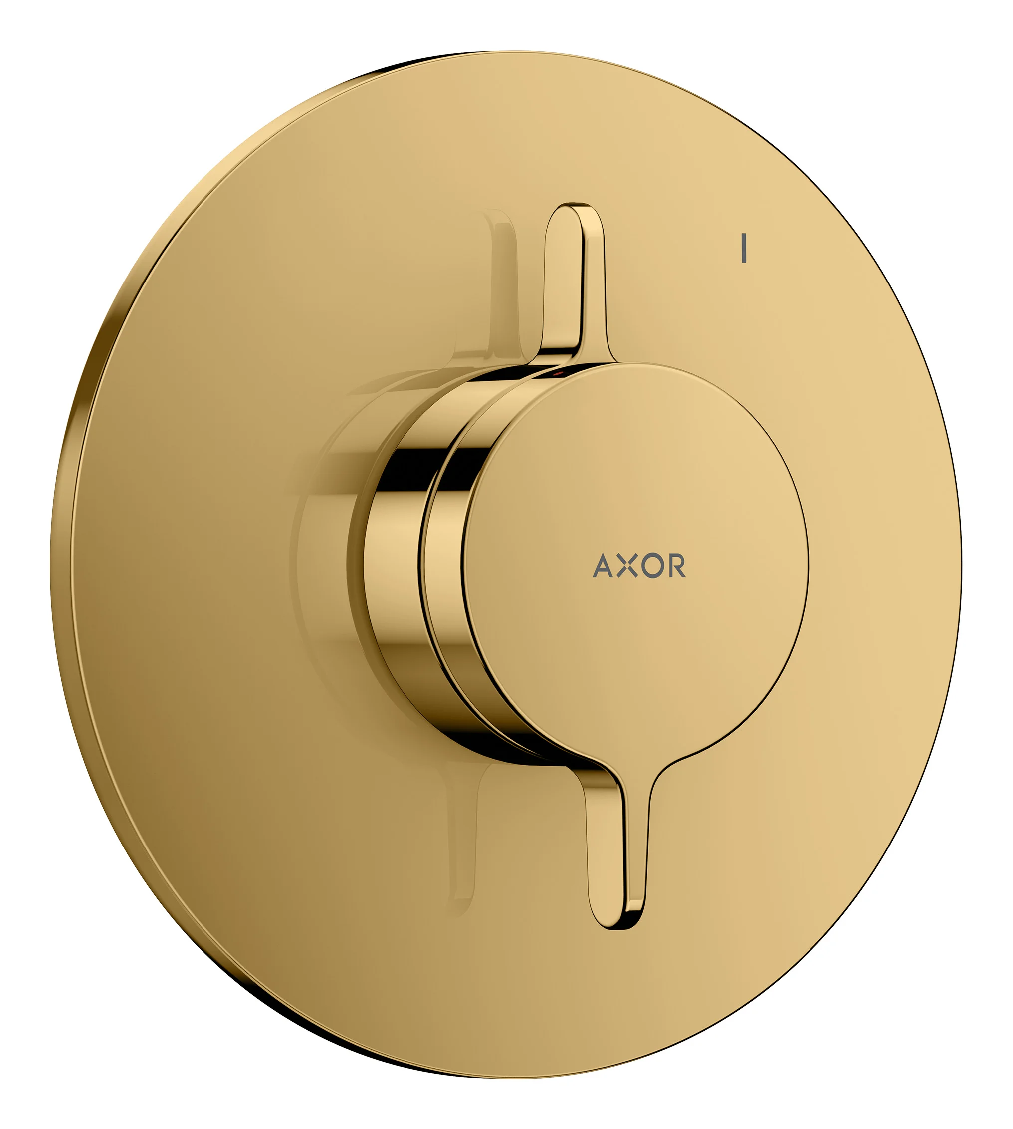 Hansgrohe AXOR One Mischer Unterputz, 1 Verbraucher, Polished Gold Optic, flache Rosette, max. Durchfluss 29,5 l/min bei 3 bar, Geräuschgruppe I, Durchflussklasse B