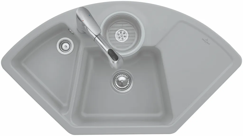 Villeroy & Boch Einbau-Küchenspülbecken „Solo Eck“ 1075 × 600 × 205 mm, Hahnlochposition links in Graphite Villeroy & Boch Einbau-Küchenspülbecken „Solo Eck“ 1075 × 600 × 205 mm, Hahnlochposition links in Graphite