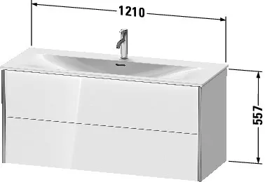 Duravit Waschtischunterschrank wandhängend „XViu“ 121 × 55,7 × 48 cm in Taupe Matt