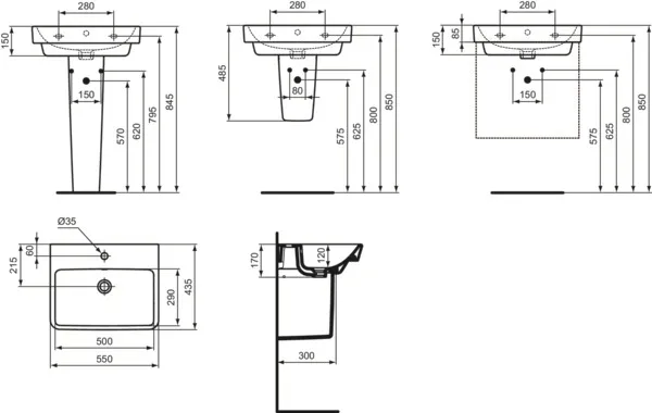Ideal Standard Waschtisch i.life B 1 Hahnloch mit Überlauf 550x435x170mm Weiß Ideal Standard Waschtisch i.life B 1 Hahnloch mit Überlauf 550x435x170mm Weiß