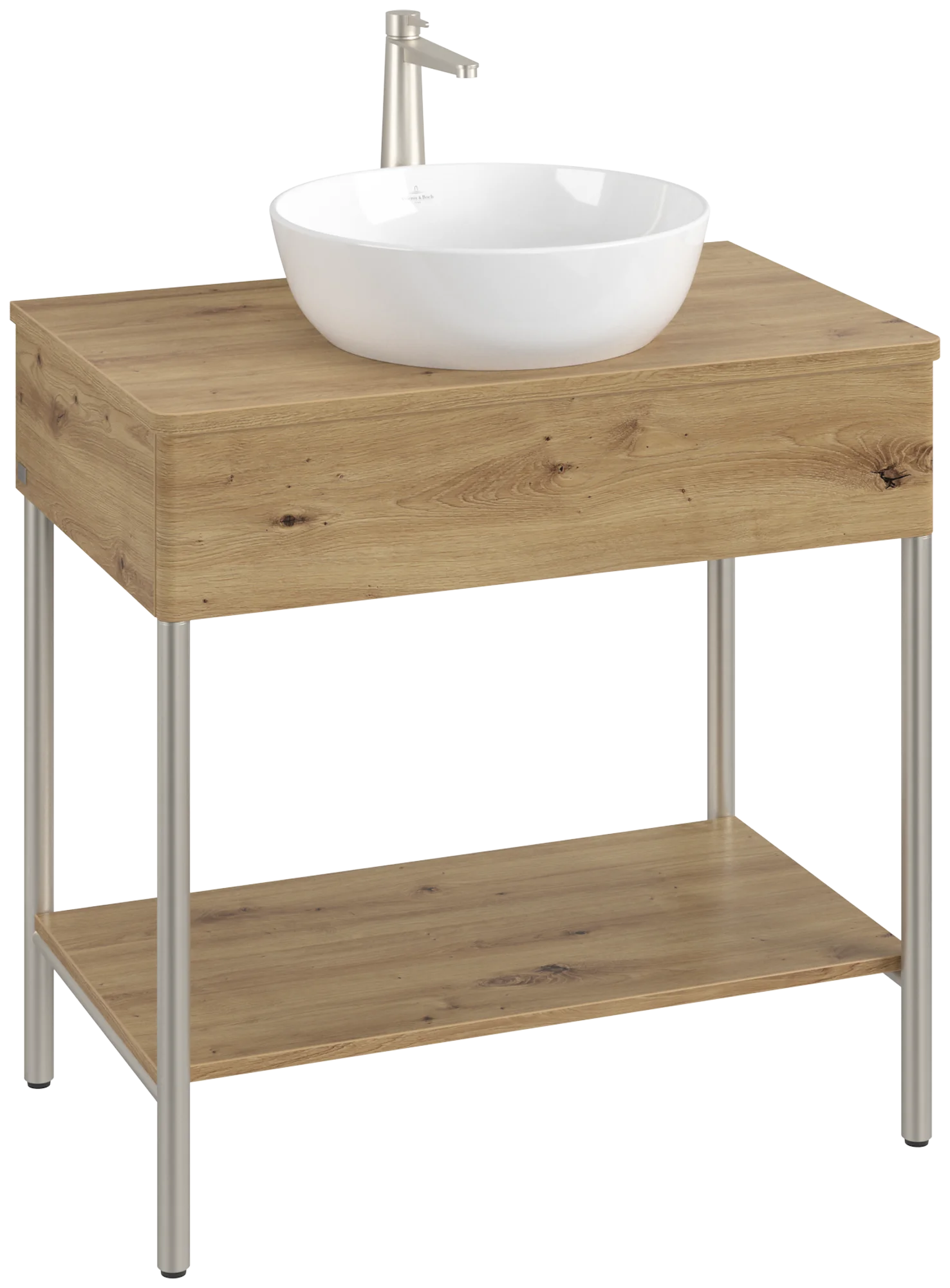 Villeroy & Boch Waschbeckenunterschrank Artis K63050, Eckig Oak Natural Touch, 800x782x500mm, mit Metallgestell und Push-to-open Funktion