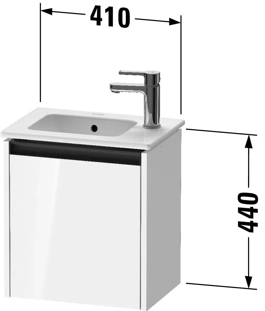 Duravit Waschtischunterschrank wandhängend „Ketho.2“ 41 × 44 × 29,2 cm in Basalt Matt