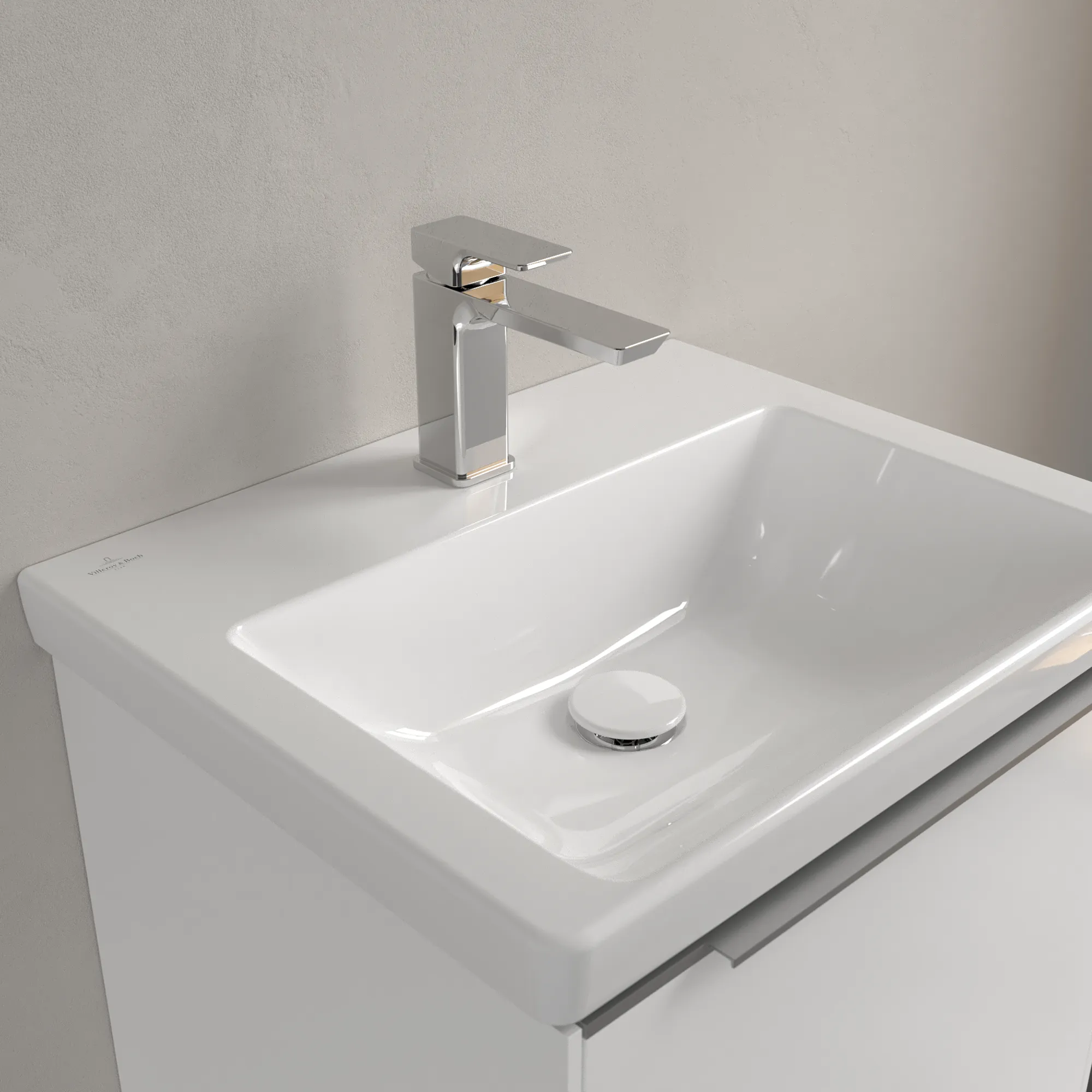 Villeroy & Boch Wandwaschtisch für Montage mit Möbel „Subway 3.0“ 550 × 440 × 165 mm, mit Hahnlochbohrung, Hahnlochposition mittig in Weiß Alpin Villeroy & Boch Wandwaschtisch für Montage mit Möbel „Subway 3.0“ 550 × 440 × 165 mm, mit Hahnlochbohrung, Hahnlochposition mittig in Weiß Alpin