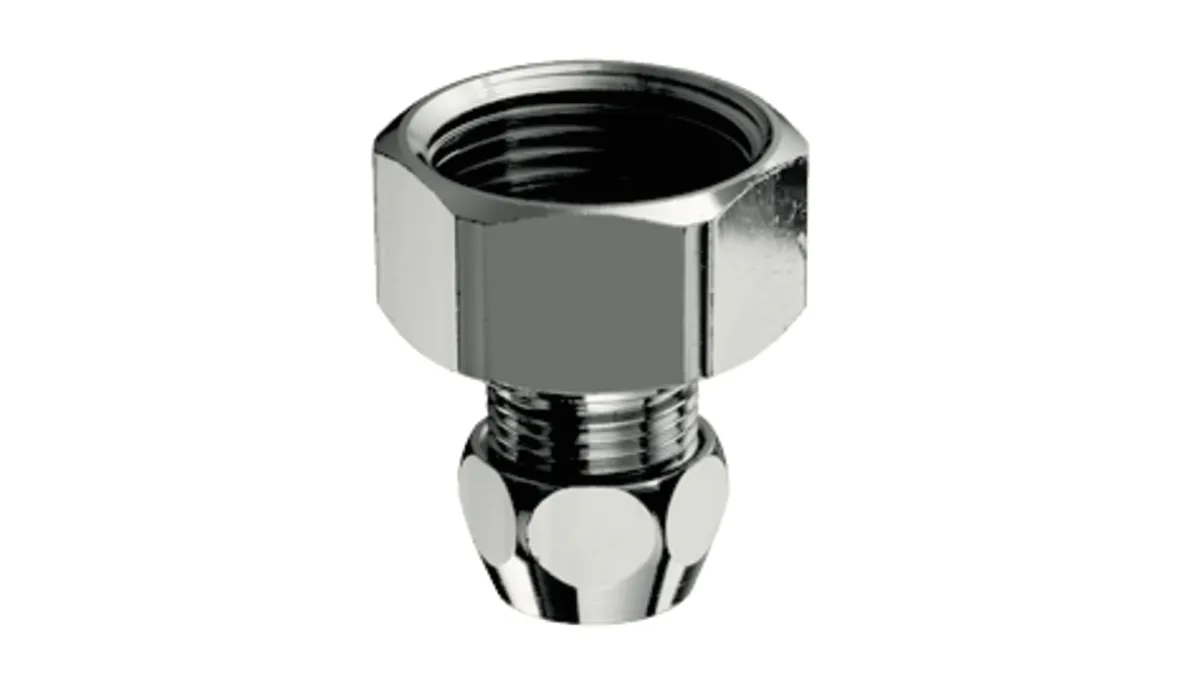 Wasserzähler-Verschraubung, DN 20 G 3/4 IG, Ø 10 mm (DN 10 G 3/8 AG), chrom