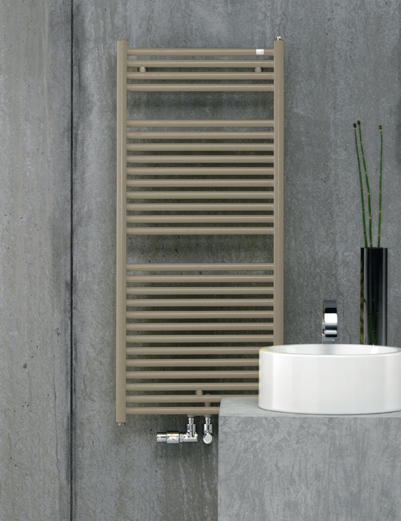 Design-Heizkörper Troja TG-120-060-05 von Zehnder – moderner Heizkörper in Concrete Grey, 1.148 x 35 x 600 mm, montagefertig mit Wandkonsolen Design-Heizkörper Troja TG-120-060-05 von Zehnder – moderner Heizkörper in Concrete Grey, 1.148 x 35 x 600 mm, montagefertig mit Wandkonsolen