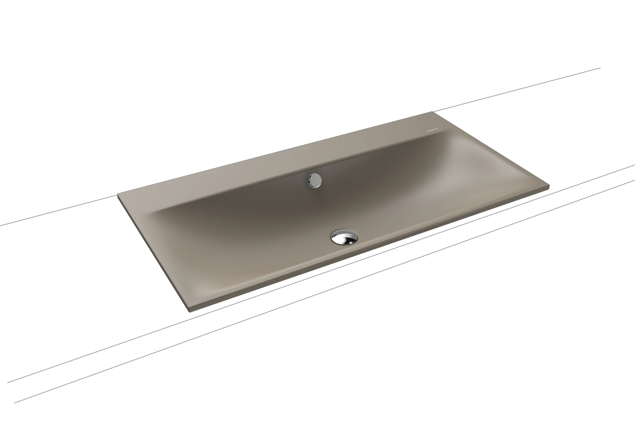 Kaldewei SILENIO Einbauwaschtisch, 900x460 mm, warm grey 60, Perl-Effekt, Antidröhn, chrom