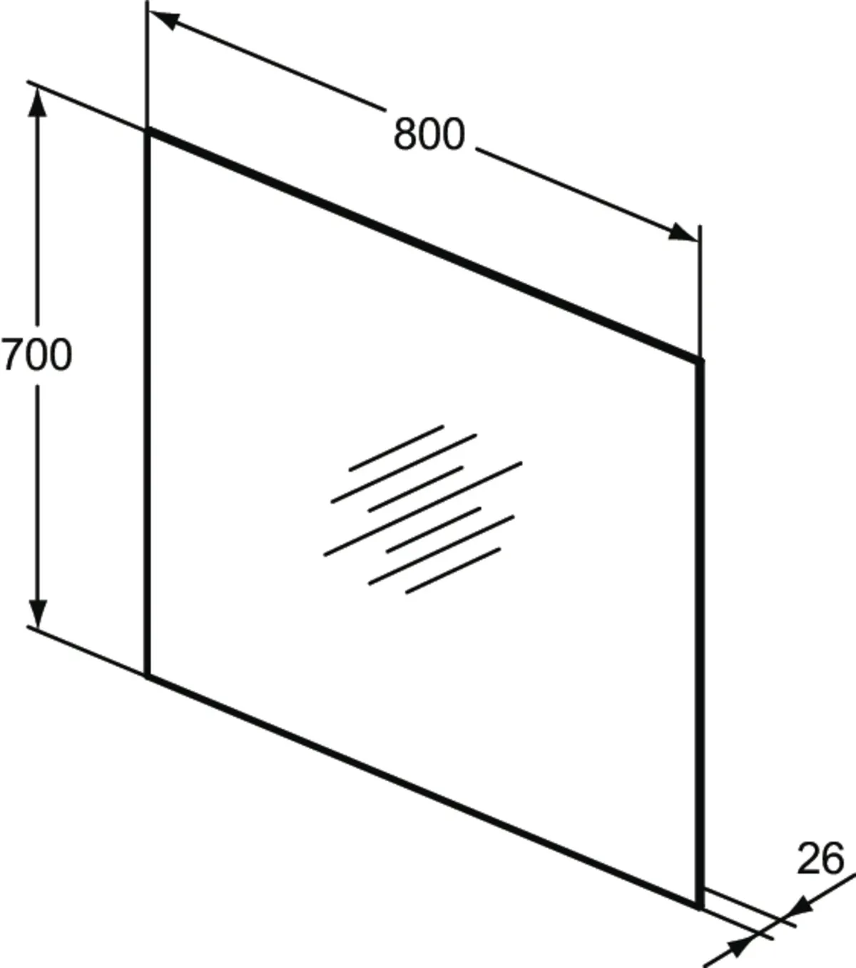 Ideal Standard MIRROR&LIGHT Wandspiegel mit Beleuchtung, 800x26x700mm Ideal Standard MIRROR&LIGHT Wandspiegel mit Beleuchtung, 800x26x700mm