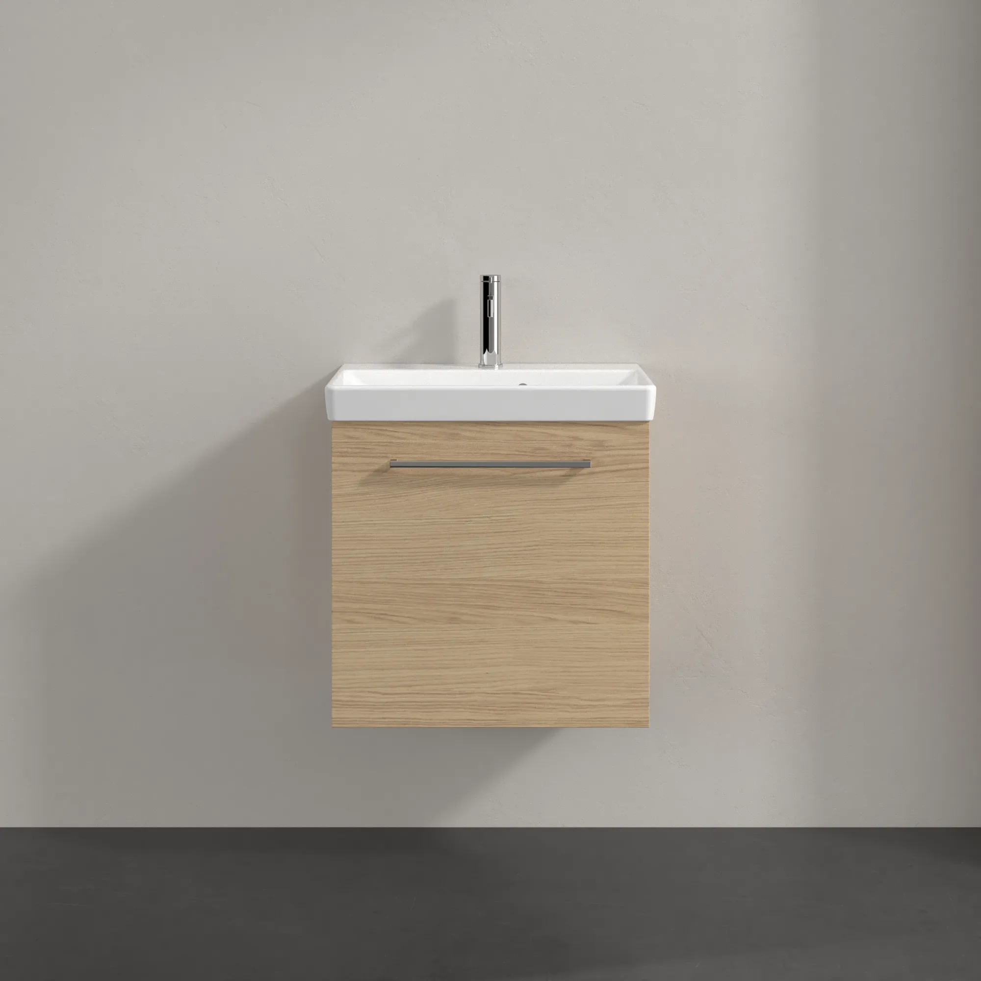 Villeroy & Boch Waschtischunterschrank mit Tür „Avento“ für Schrankwaschtisch 530 × 514 × 352 mm Nordic Oak, Anschlag rechts, Soft Closing, 1 Tür