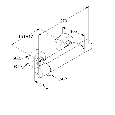 BASIC Thermostat Brausearmatur DN 15 ohne Brausegarnitur chrom BASIC Thermostat Brausearmatur DN 15 ohne Brausegarnitur chrom