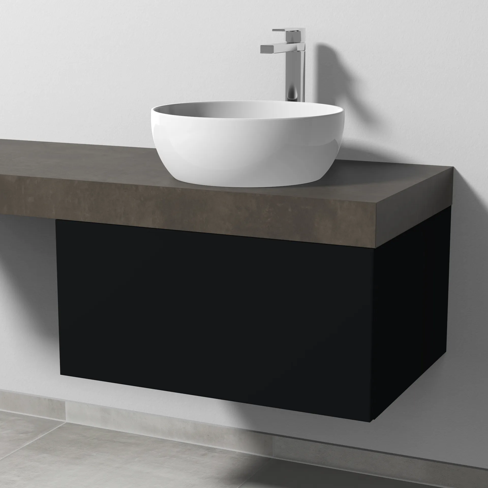 Sanipa Waschtischunterschrank „2morrow“ 700 × 340 × 520 mm in Schwarz (matt)
