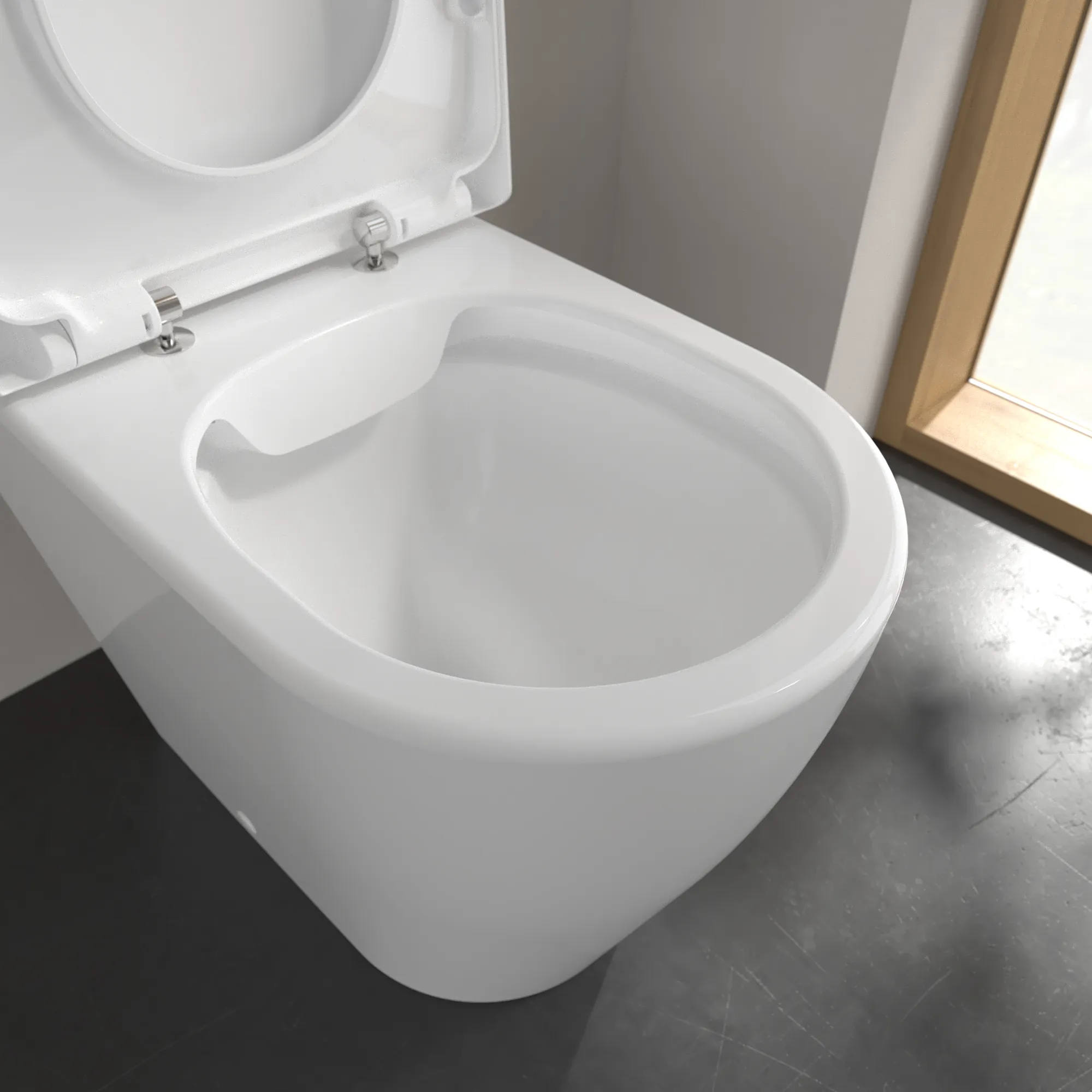 Stand-Tiefspül-WC DirectFlush „Avento“ 37 × 41 × 64 cm in Weiß Alpin, ohne Spülrand