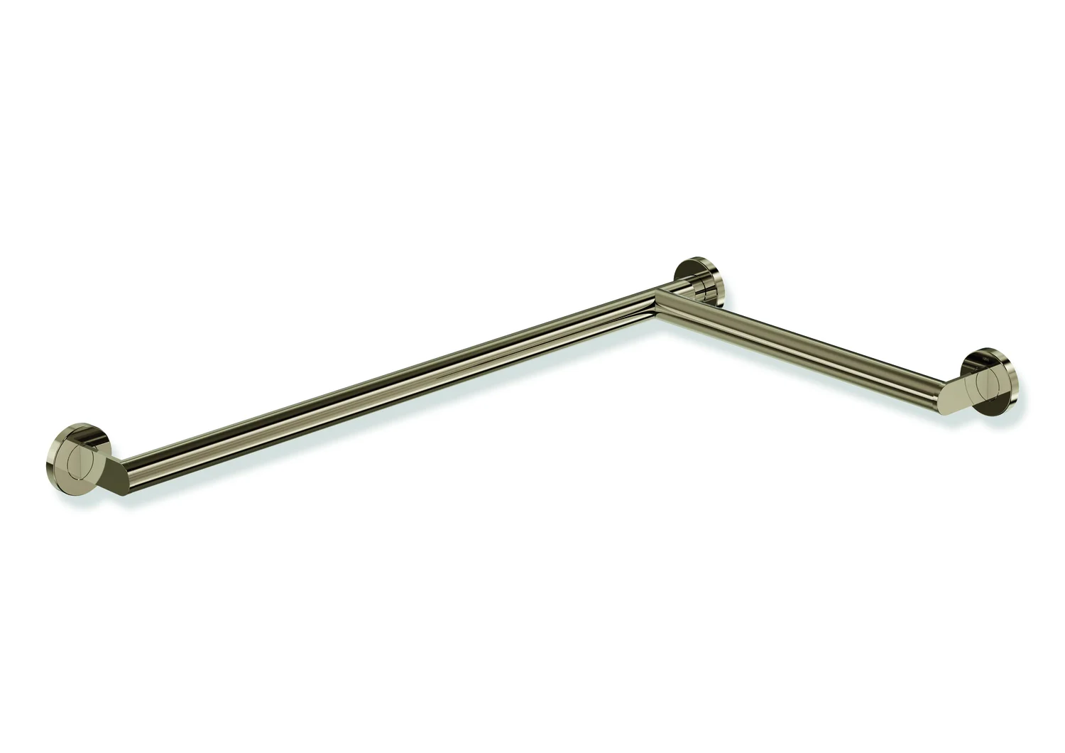 HEWI Dusch- und Wannenhandlauf System 900, Edelstahl PVD bronze glänzend, waagerechte Längen 765 mm und 475 mm, Durchmesser 32 mm, rechts