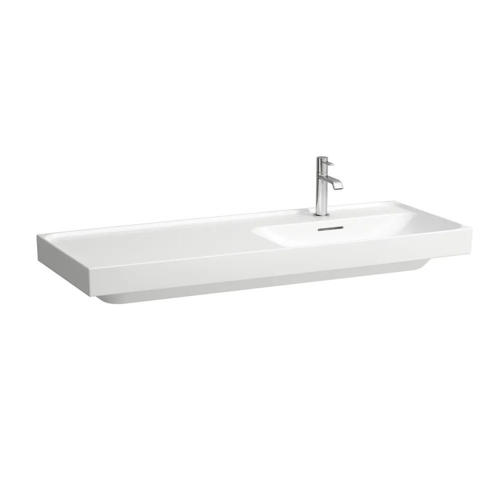 Waschtisch MEDA 460x1200x160 Ablage links 1 Hahnloch mit Überlauf Weiß Waschtisch MEDA 460x1200x160 Ablage links 1 Hahnloch mit Überlauf Weiß