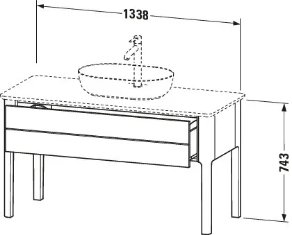 Duravit Waschtischunterschrank bodenstehend „Luv“ 133,8 × 74,3 × 57 cm Taupe Seidenmatt