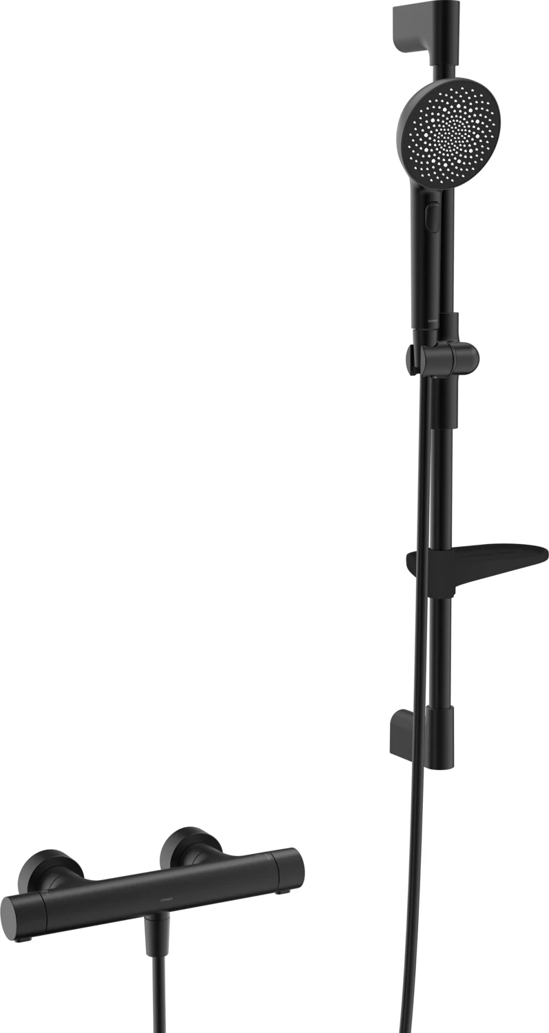 HansaPRISMA Duscharmatur, 3-strahlig, Matt-Schwarz, 770 mm