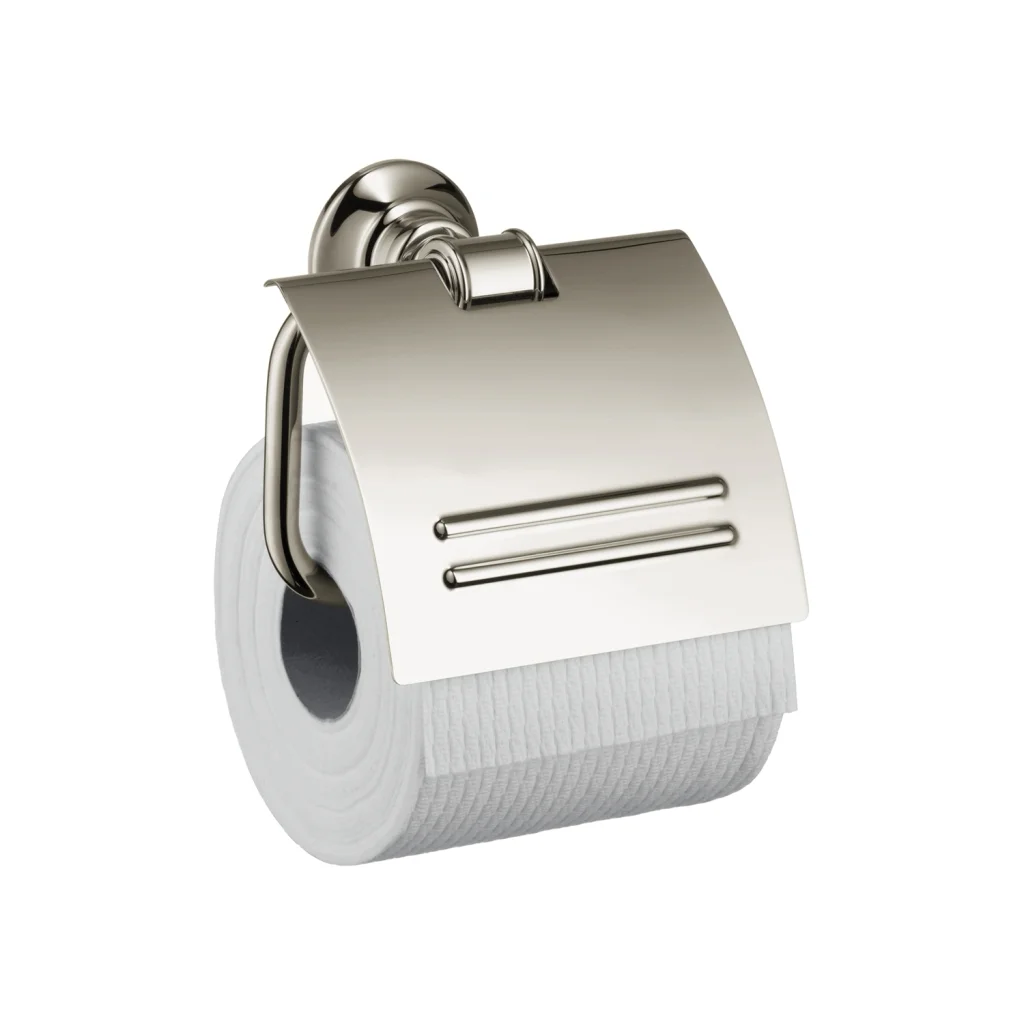 Hansgrohe AXOR Montreux Papierrollenhalter mit Deckel, Chrom, Wandmontage, Metall, verdeckte Befestigung Hansgrohe AXOR Montreux Papierrollenhalter mit Deckel, Chrom, Wandmontage, Metall, verdeckte Befestigung