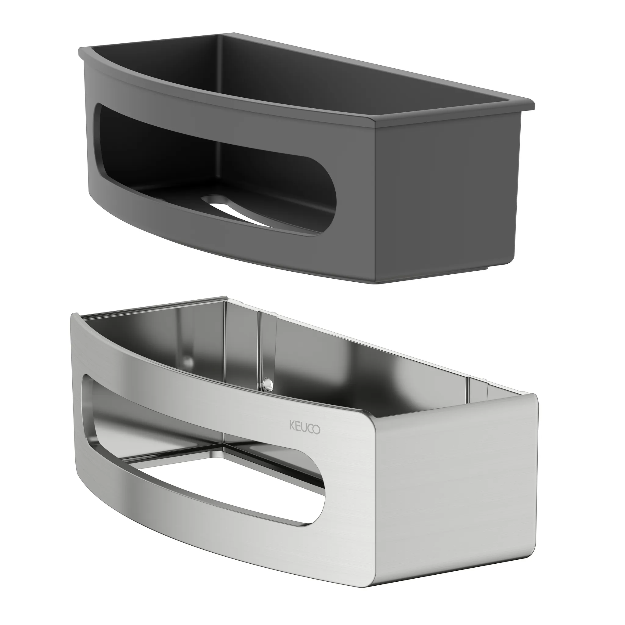 KEUCO ELEGANCE Duschablage Kunststoff-Einsatz anthrazit Edelstahl-finish / anthrazit KEUCO ELEGANCE Duschablage Kunststoff-Einsatz anthrazit Edelstahl-finish / anthrazit