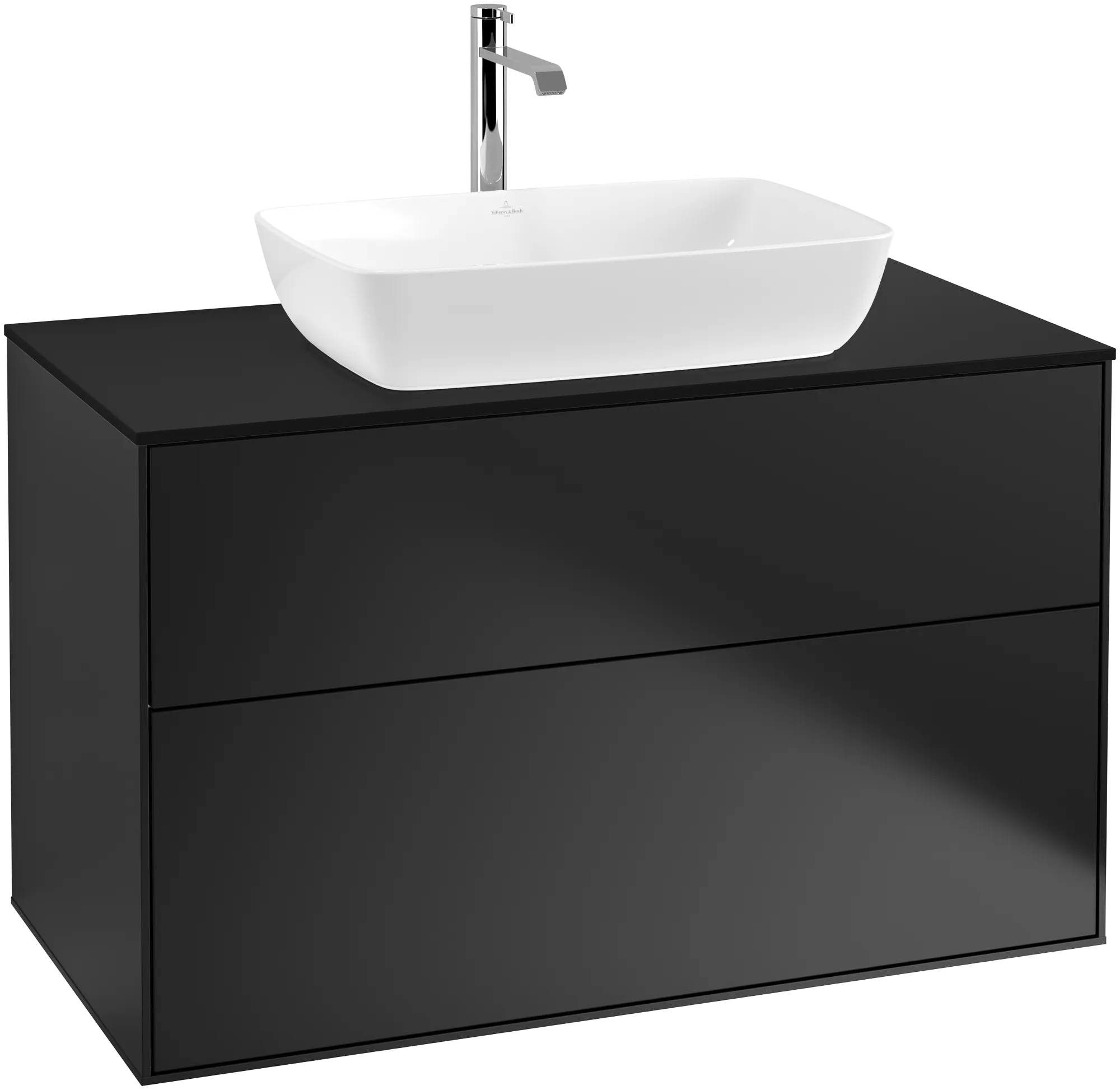 Villeroy & Boch Waschbeckenunterschrank Finion F76, 1000x603x501 mm, Black Matt Lacquer, mit SoftClosing und Push-to-open Funktion Villeroy & Boch Waschbeckenunterschrank Finion F76, 1000x603x501 mm, Black Matt Lacquer, mit SoftClosing und Push-to-open Funktion