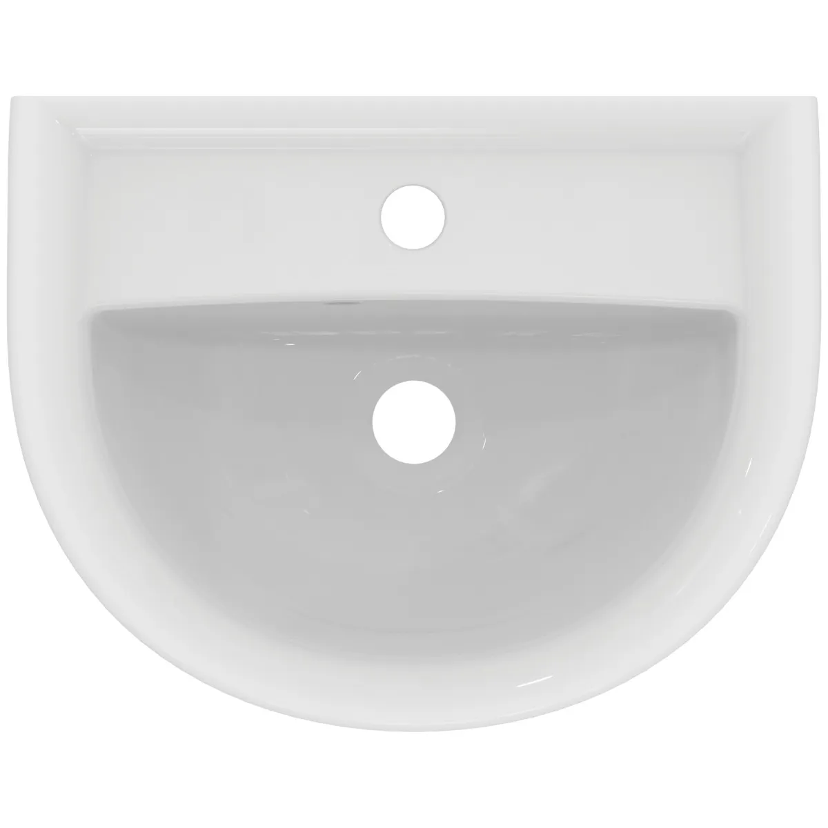 Waschbecken „Eurovit“ 45 × 35 × 15,5 cm, Hahnlochposition mittig in Weiß