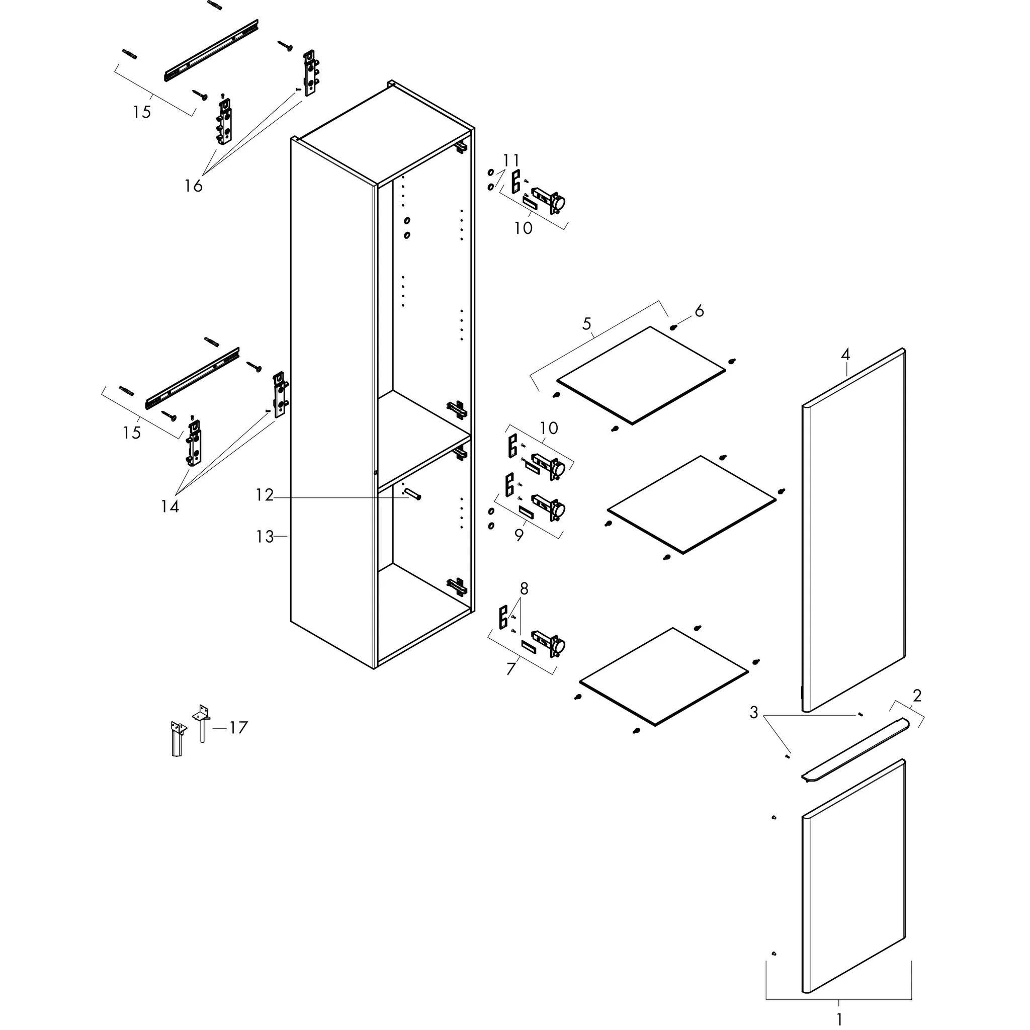 Hansgrohe Xelu Q Hochschrank Eiche Natur 400⁄350, Türanschlag rechts chrom Hansgrohe Xelu Q Hochschrank Eiche Natur 400⁄350, Türanschlag rechts chrom