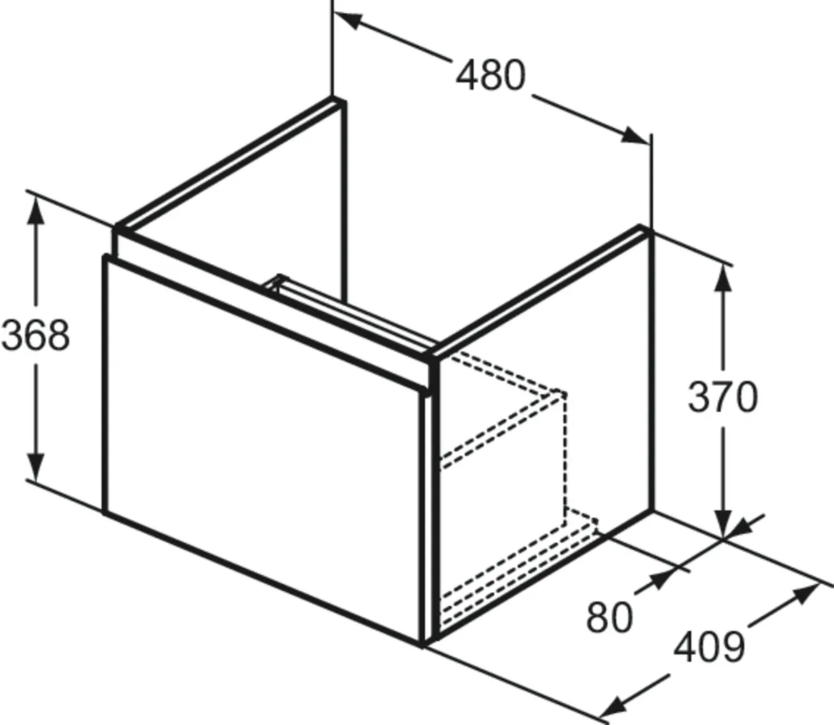Ideal Standard Waschtischunterschrank „Finesse“ 48 × 37 × 40,9 cm Aschblau matt Ideal Standard Waschtischunterschrank „Finesse“ 48 × 37 × 40,9 cm Aschblau matt