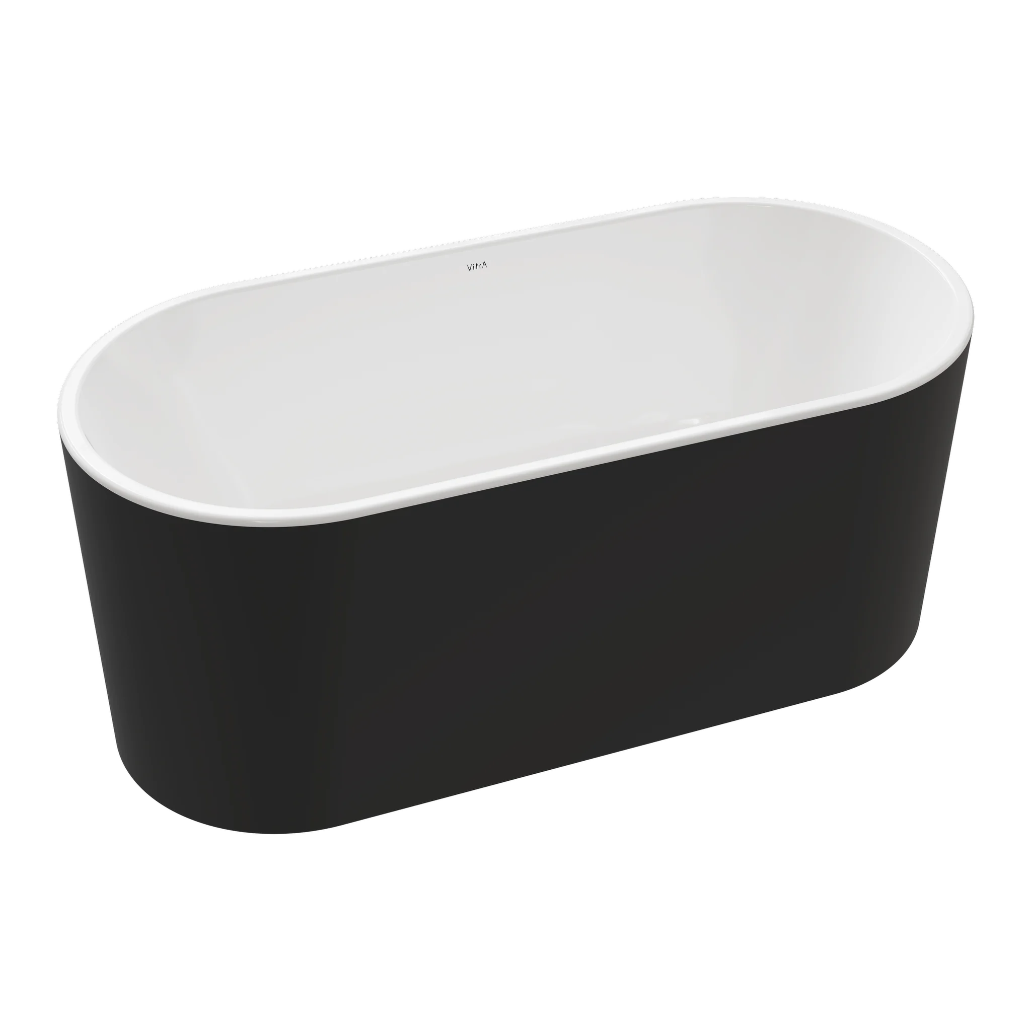VitrA Geo freistehende Badewanne oval 190 x 90 cm Weiβ Hochglanz/Schwarz Matt