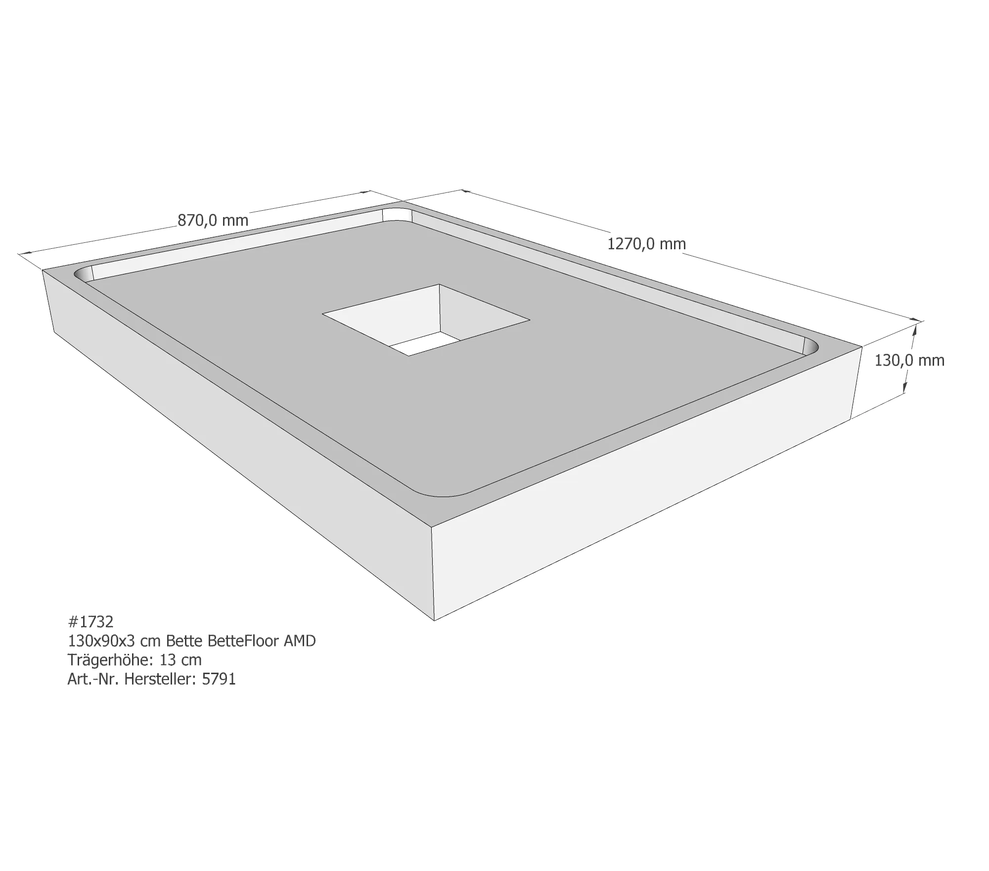 Duschwannenträger passend für Bette BetteFloor 130 × 90 × 3 cm Breite: 90 cm / Länge: 130 cm Duschwannenträger passend für Bette BetteFloor 130 × 90 × 3 cm Breite: 90 cm / Länge: 130 cm