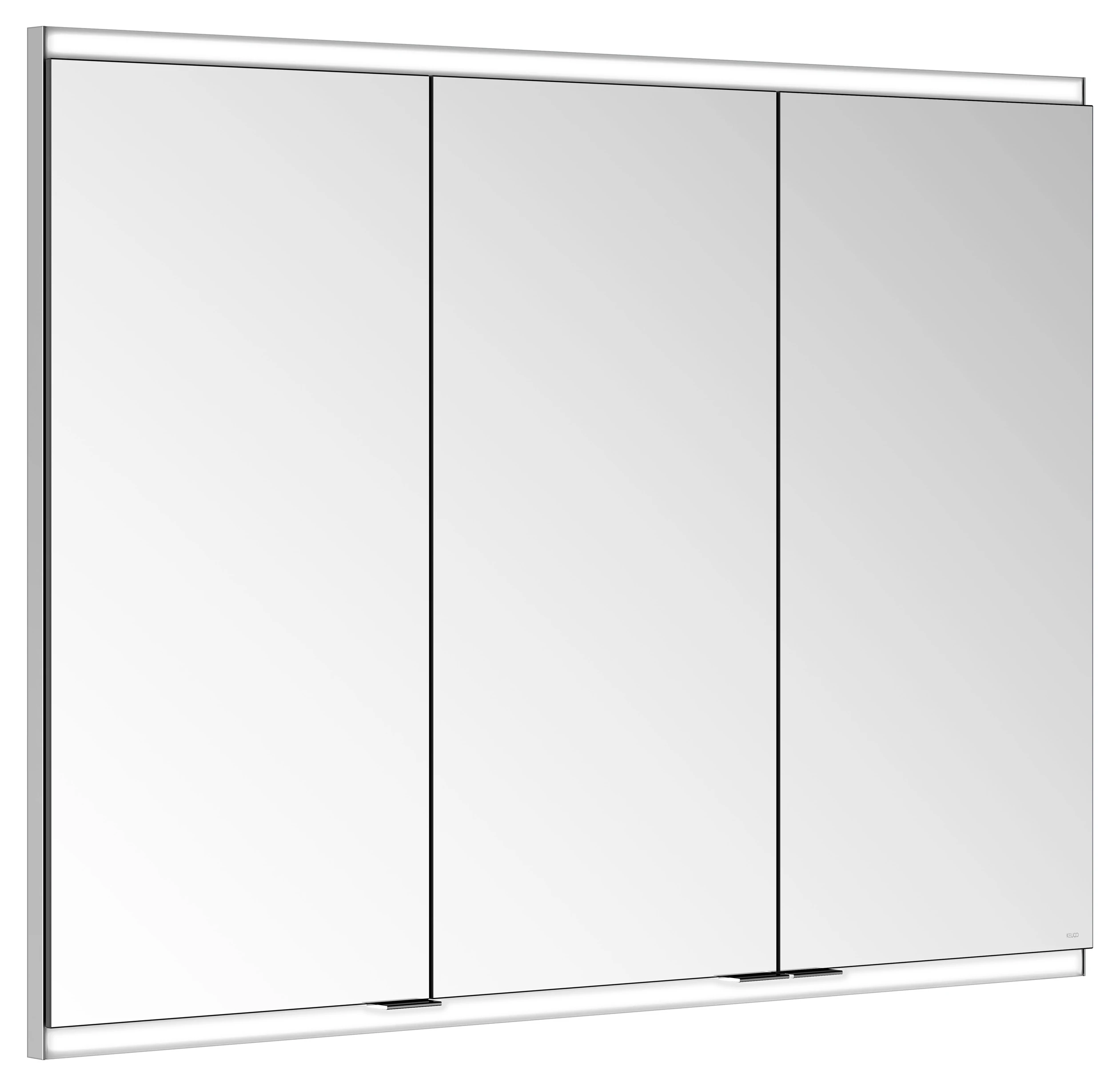 KEUCO Wandeinbau Spiegelschrank 3-türig „Royal Modular 2.0“ in Silber (eloxiert), Unterputz, mit Beleuchtung, mit Steckdose 1000 × 700 × 160 mm