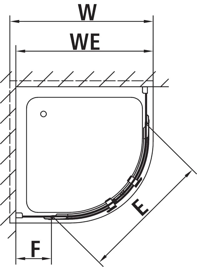 Kermi Duschdesign MENA Viertelkreis-Duschkabine ME P50, Silber Hochglanz, 2000x900 mm Kermi Duschdesign MENA Viertelkreis-Duschkabine ME P50, Silber Hochglanz, 2000x900 mm