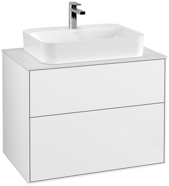 Villeroy & Boch Waschtischunterschrank „Finion“ für Schrankwaschtisch 80 × 60,3 × 50,1 cm 2 Schubladen, für Waschtischposition mittig, mittig