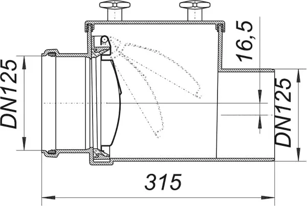 Rückstauverschluss Stausafe E, DN 125