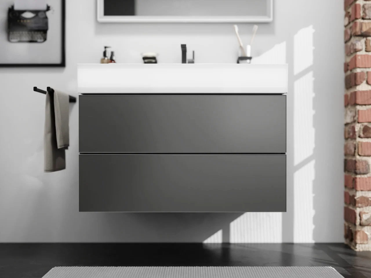 Hansgrohe Xevolos E Waschtisch, Keramik, weiß, 1000x480 mm, 140 mm Höhe, wandhängend, ohne Überlauf, SmartClean Glasur
