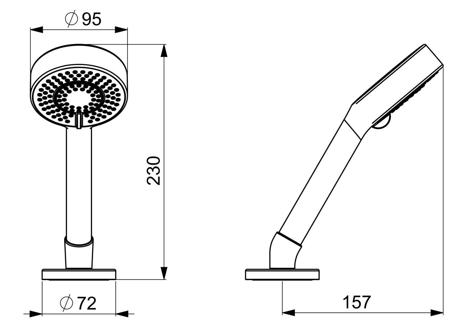 HansaBASICJET Handbrausegarnitur HansaBASICJET 0409 3-strahlig Chrom HansaBASICJET Handbrausegarnitur HansaBASICJET 0409 3-strahlig Chrom
