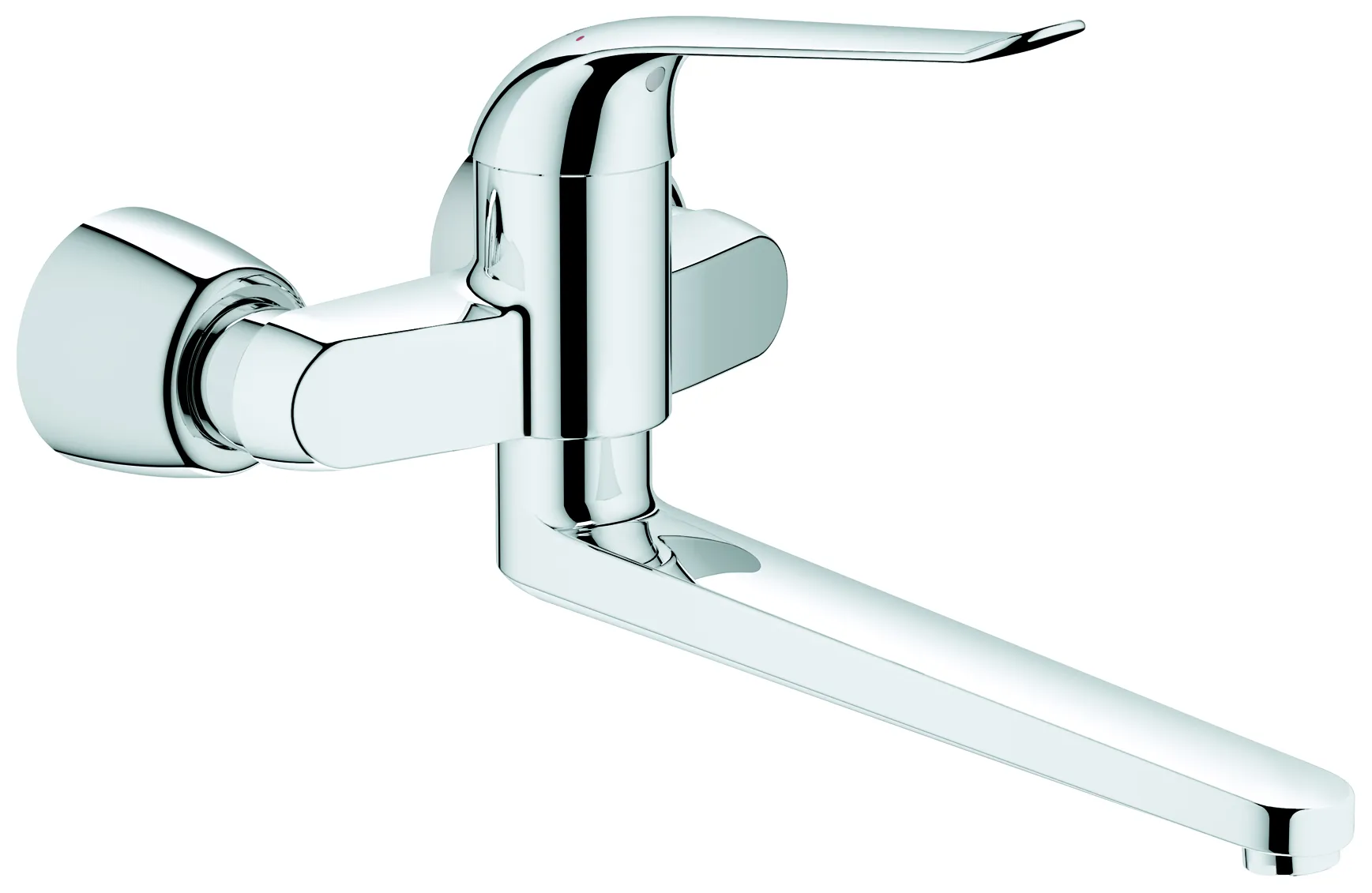 Einhand-Waschtischbatterie Euroeco Special 32775, Wandmontage, Ausladung 342 mm, 46 mm Keramikkartusche, Hebellänge 170 mm, chrom Einhand-Waschtischbatterie Euroeco Special 32775, Wandmontage, Ausladung 342 mm, 46 mm Keramikkartusche, Hebellänge 170 mm, chrom