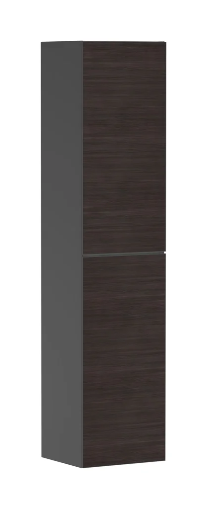 Hansgrohe Xevolos E Hochschrank Schiefergrau Matt, 400/360 mm, Türanschlag links, 2 Türen, PushOpen-Funktion, 4 verstellbare Glasböden