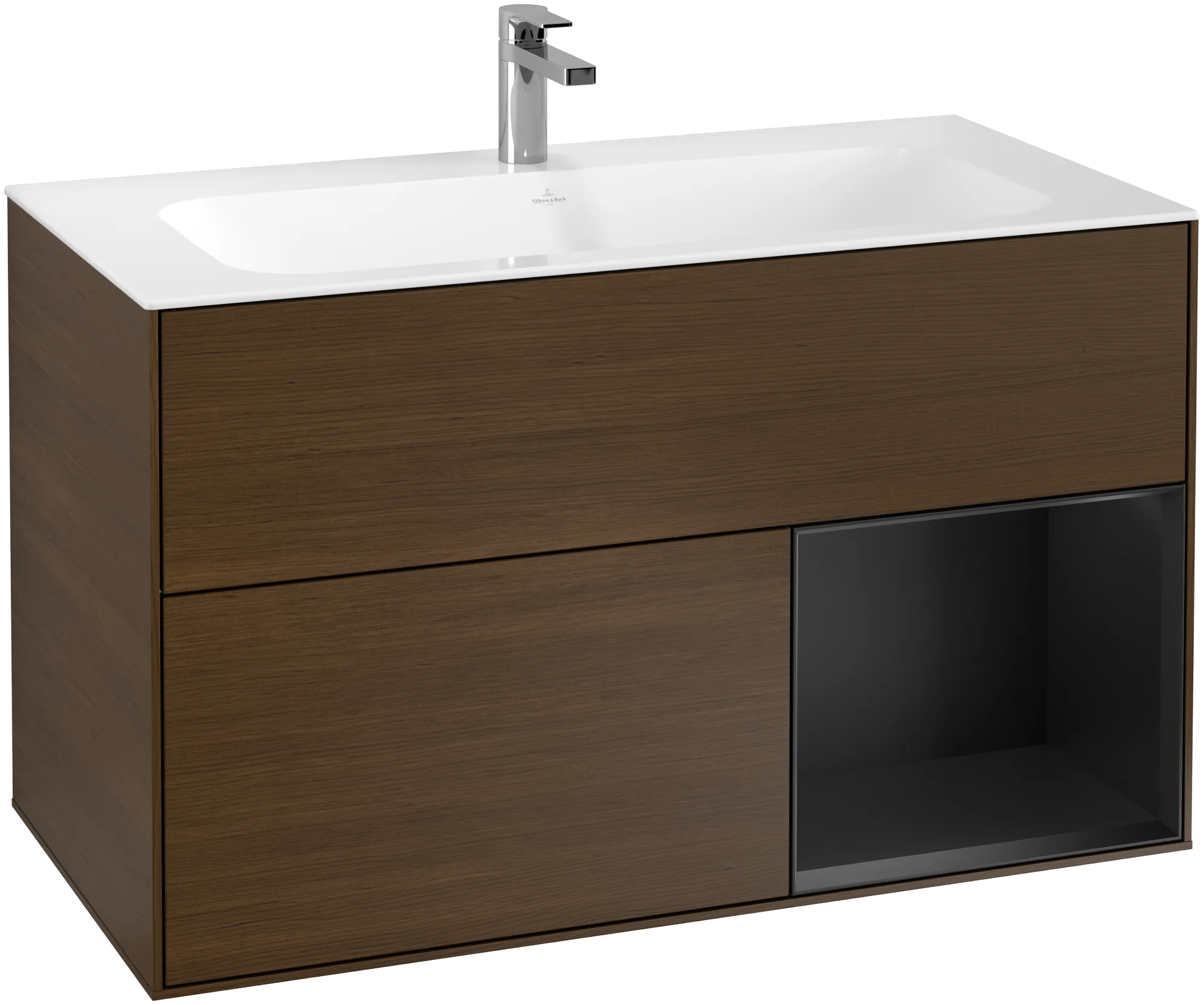 Villeroy & Boch Finion Waschbeckenunterschrank F04, 996x591x498mm, mit Beleuchtung, 2 Auszüge