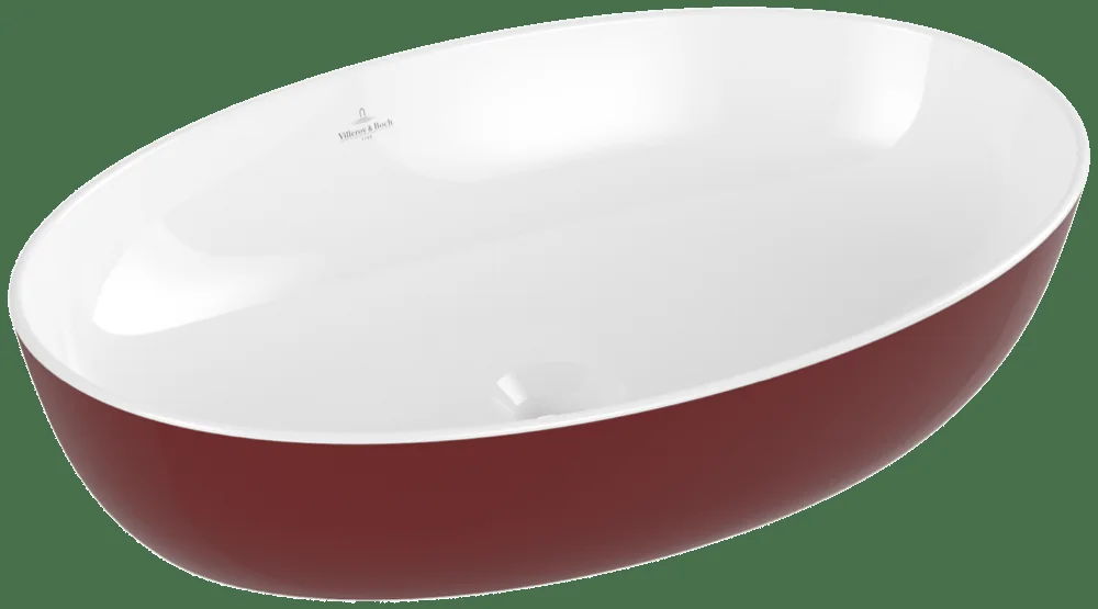 Villeroy & Boch Artis Aufsatzwaschbecken TitanCeram 610x410mm Oval Bordeaux