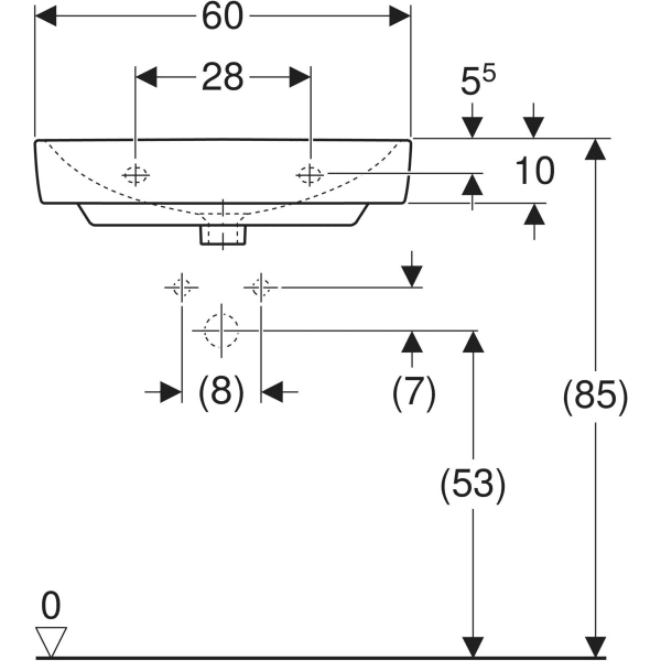 Eckwaschtisch „Renova Compact“, rechteckig, mit Überlauf 60 × 37 cm in weiß alpin Eckwaschtisch „Renova Compact“, rechteckig, mit Überlauf 60 × 37 cm in weiß alpin
